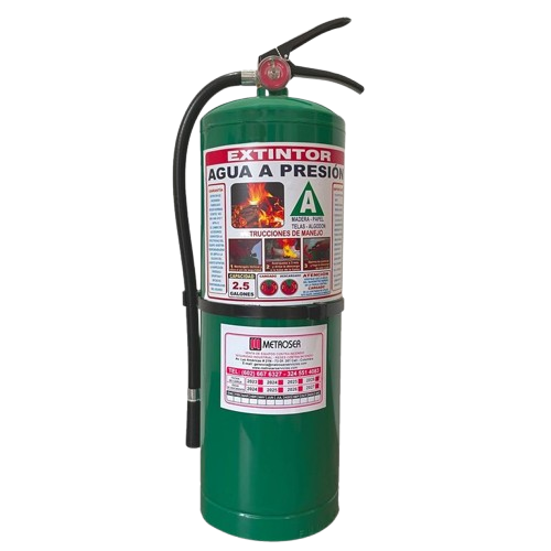 Extintor de agua a presión para fuegos clase A